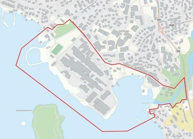 Kart med utsnitt av prosjektområde Vågen Grøtnes - Klikk for stort bilde