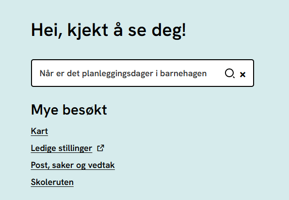 Kommunen infører ai søk - Klikk for stort bilde