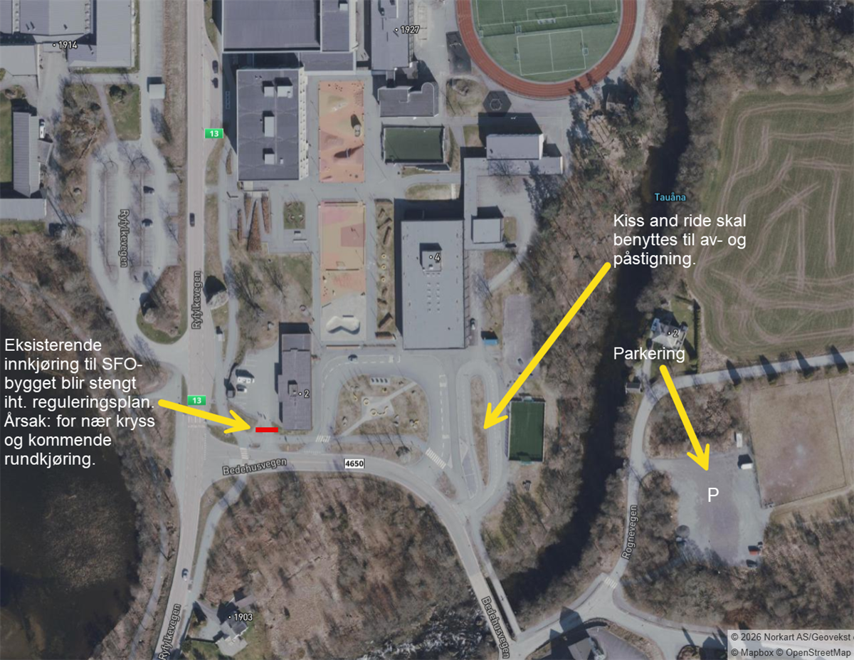 kart over området som blir stengt - Klikk for stort bilde