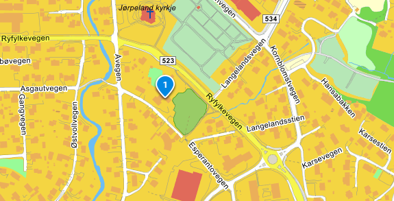 Kartpunkt for Jørpeland barnehage - Klikk for stort bilde